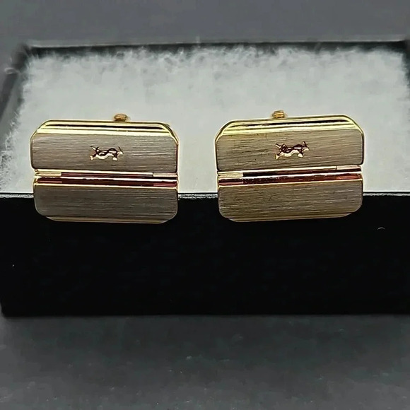 Yves Saint Laurent Gold and Silver Tone Cufflinks - Picture 3 of 3